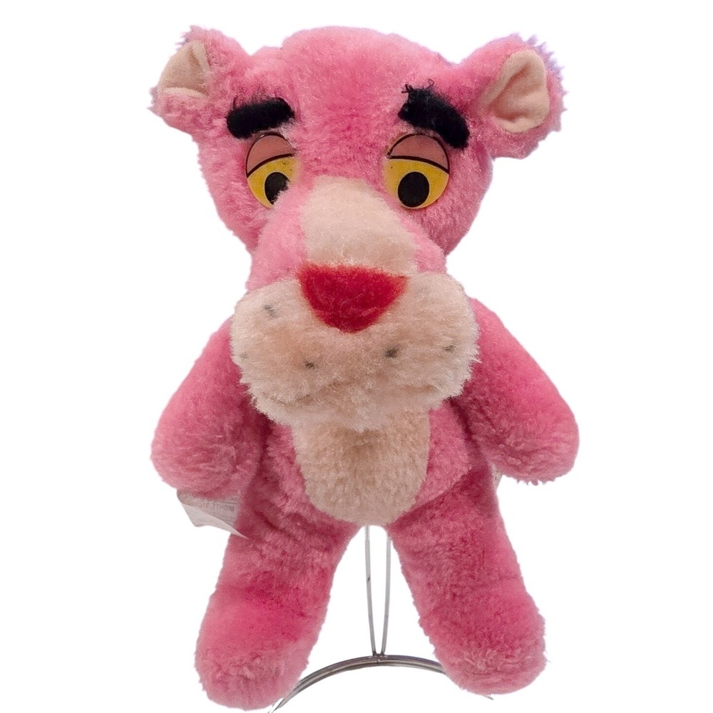 Vintage 1980 Pink Panther Plush Mighty Star 10" Yellow Eyes United Artists Retro